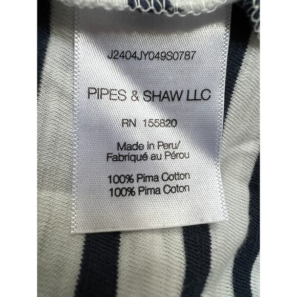 VERONICA BEARD TOP WOMENS SIZE SMALL NETTO TEE SHIRT PUFF SLEEVE NAVY WHITE - Picture 13 of 15